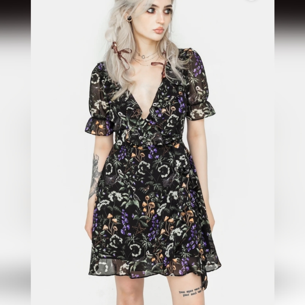 Vesna Chiffon Mini Wrap Dress